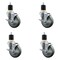 Service Caster 4'' Gray Poly Swivel 1-7/8'' Expanding Stem Caster Set with Brake, 4PK SCC-EX20S414-PPUB-TLB-178-4 - alternate 1